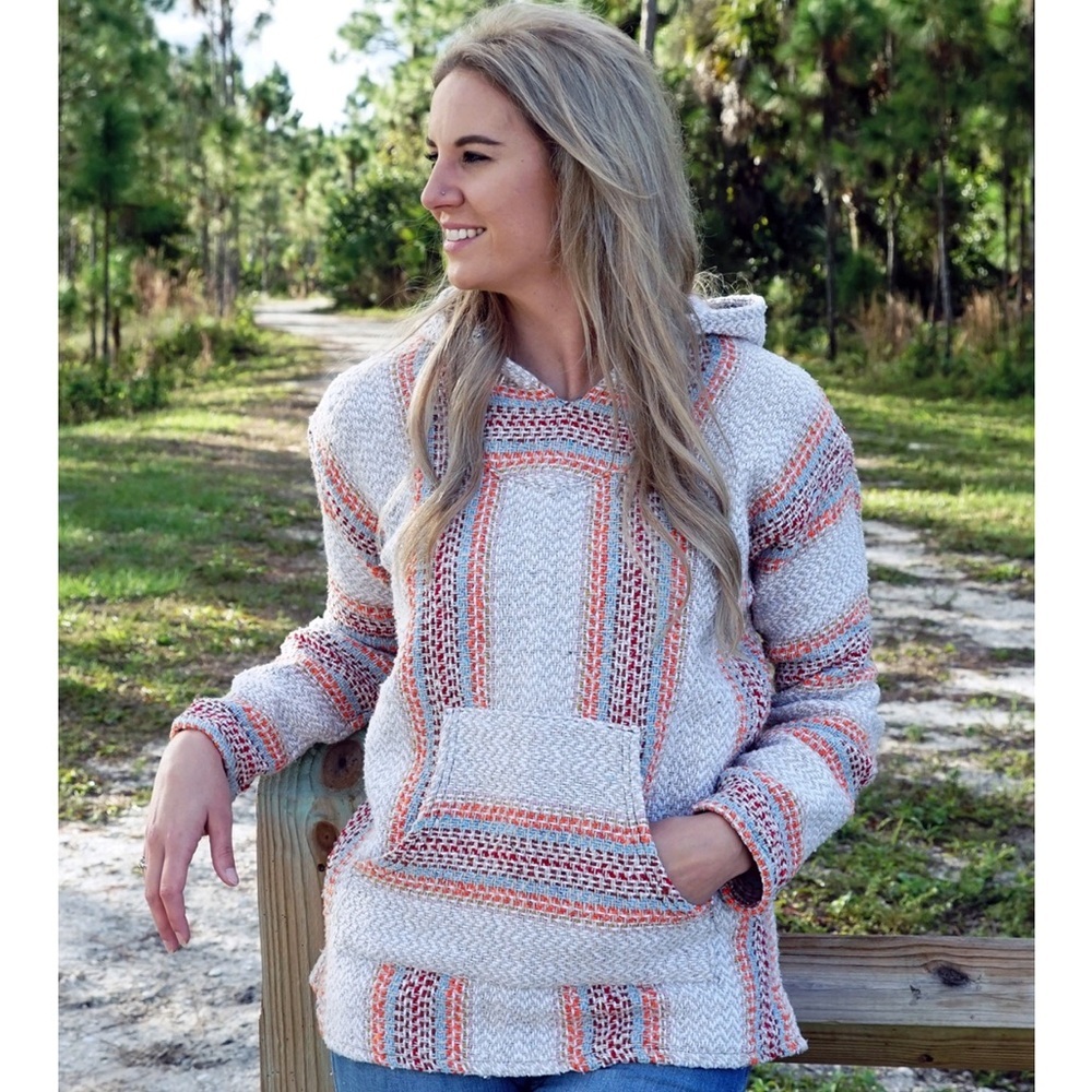Earth Ragz cayenne woven Baja hoodie